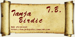Tanja Birdić vizit kartica